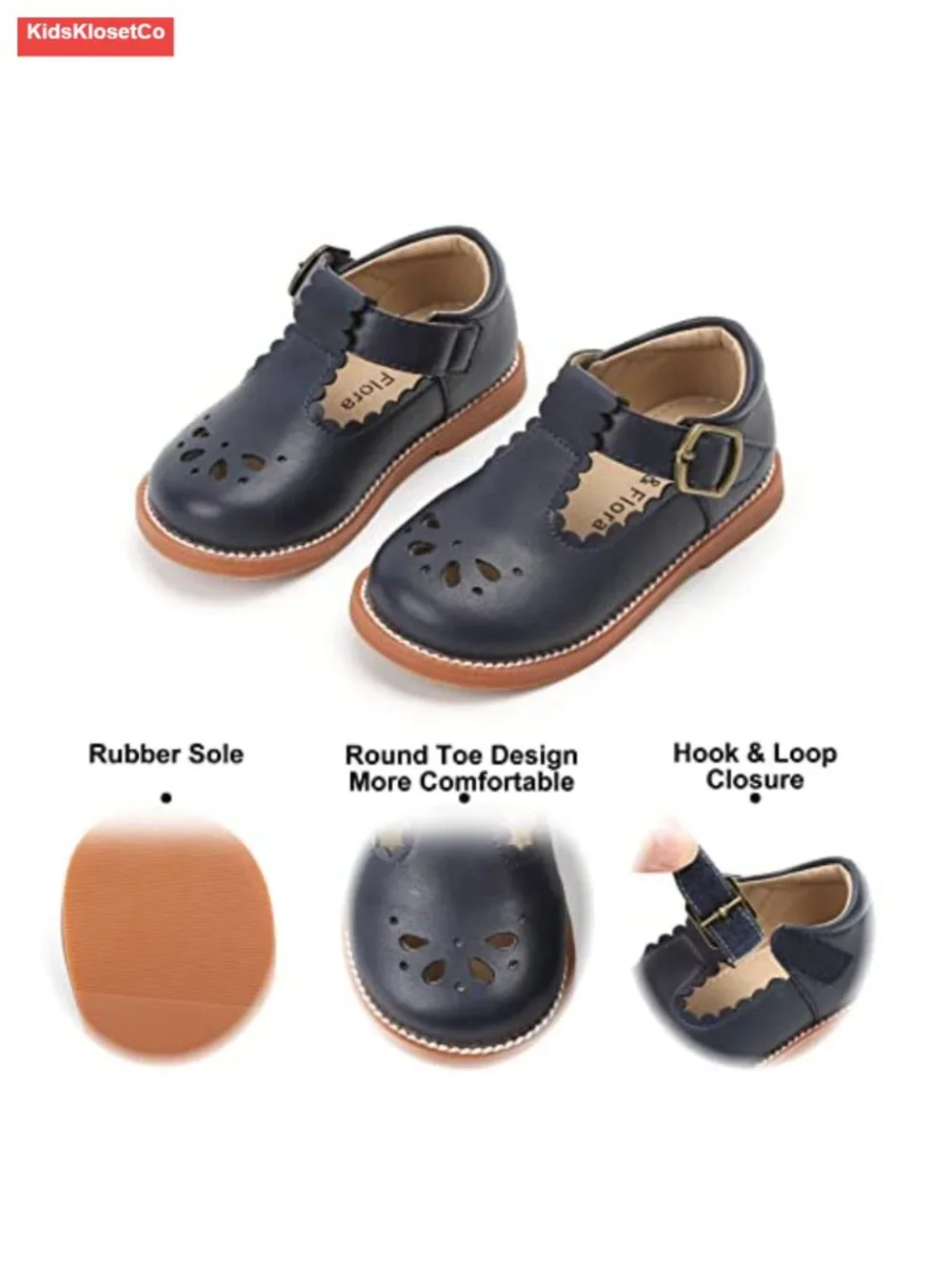 Toddler Girl Mary Jane Ballet Flats - Hook & Loop Dress Shoes